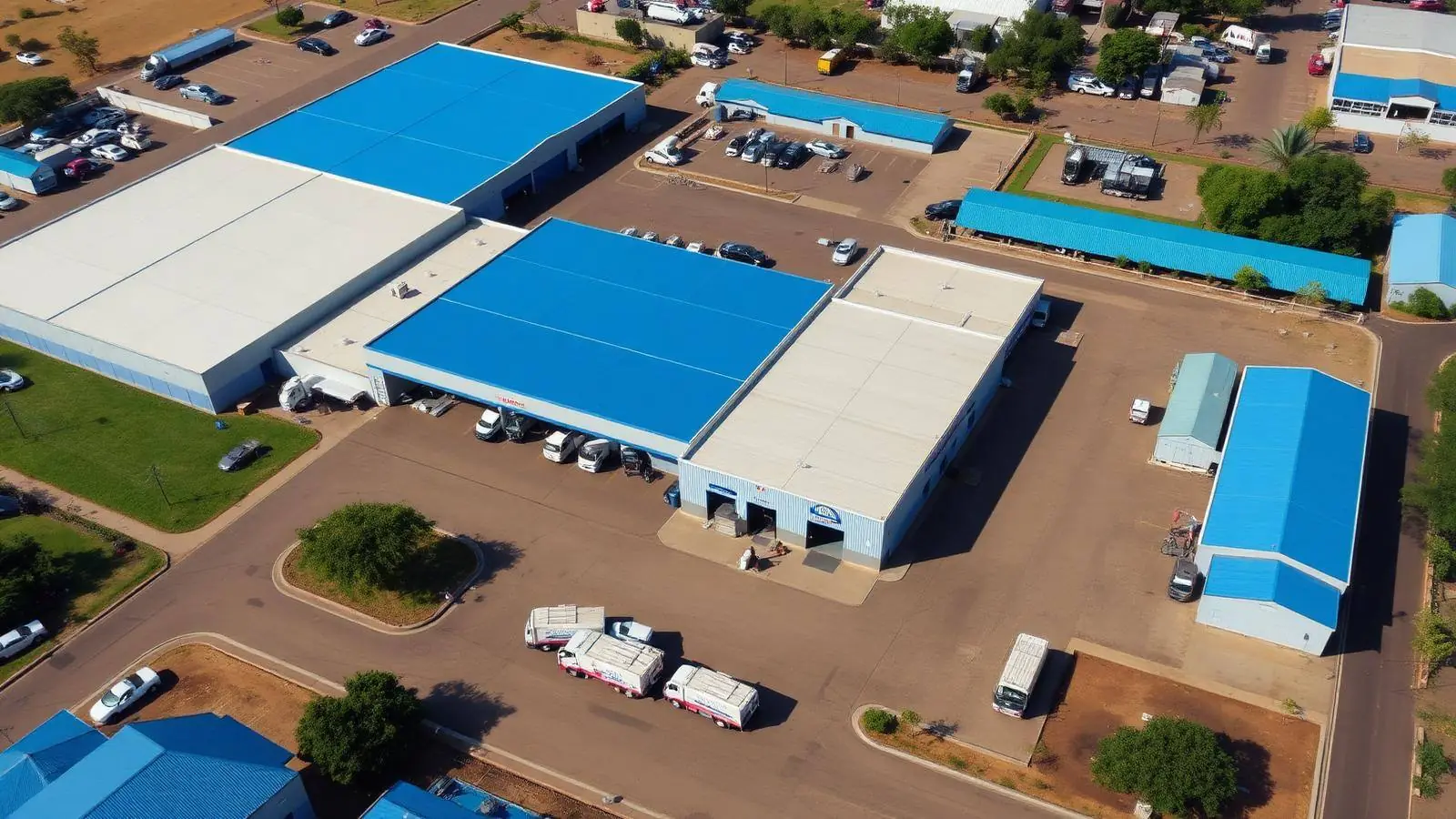 Aerial view of KAD Industries factory